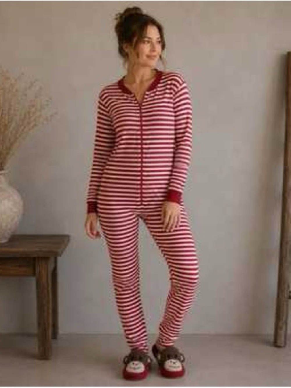 Nick and Nora monkey footed one piece pajama size large